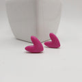 Pink Heart Clay Studs - Kiooinsitu