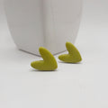 Olive Green Heart Clay Studs - Kiooinsitu