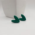 Jade Green Heart Clay Studs