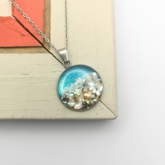 Crushed Freshwater Pearl Stainless Steel Necklace