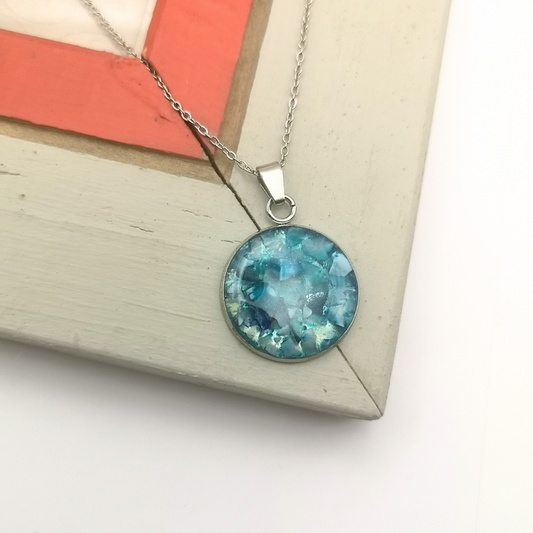 Crushed Blue Agate Necklace