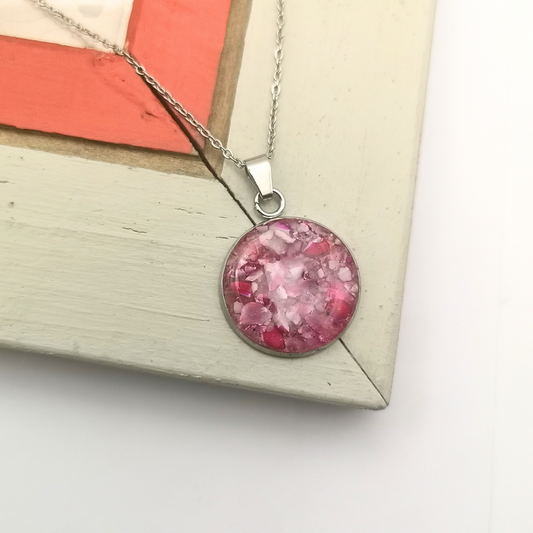 Crushed Pink Agate Necklace