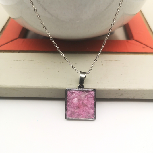 Crushed Rose Quartz Necklace