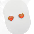 Polymer Clay Earrings Heart Studs