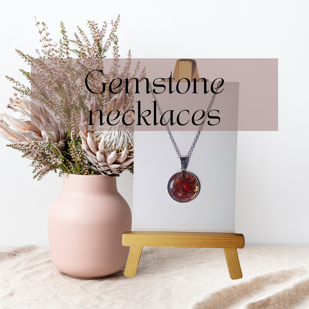 Our vibrant raw gemstone stainless steel necklaces are a perfect match for those who love to stand out. 