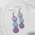 Lilac, Aqua and Lavender Cascade Polymer Clay Earrings