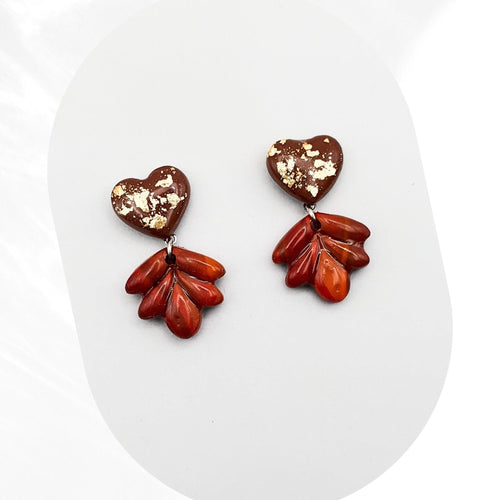 Polymer-clay-drop-earrings-with-gold-speckles_jpg - Kiooinsitu