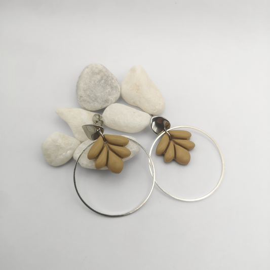 Sahara Drift – Polymer Clay Stainless Steel Hoop Earrings