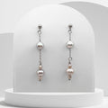 Silver gray freshwater pearl dangle earrings
