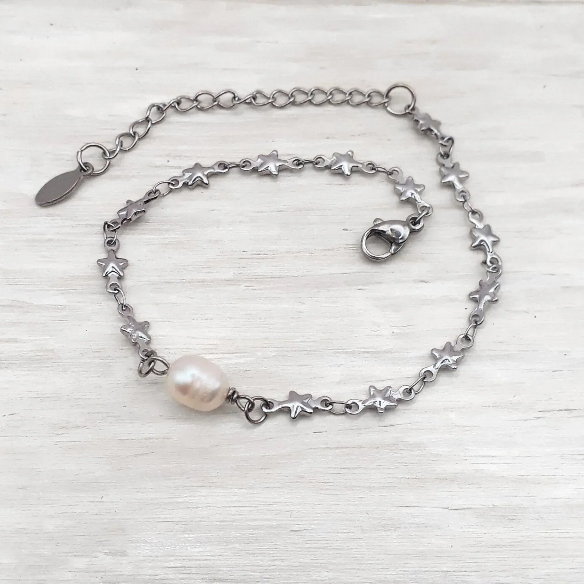 Star Links Single Pearl Bracelet - Kiooinsitu