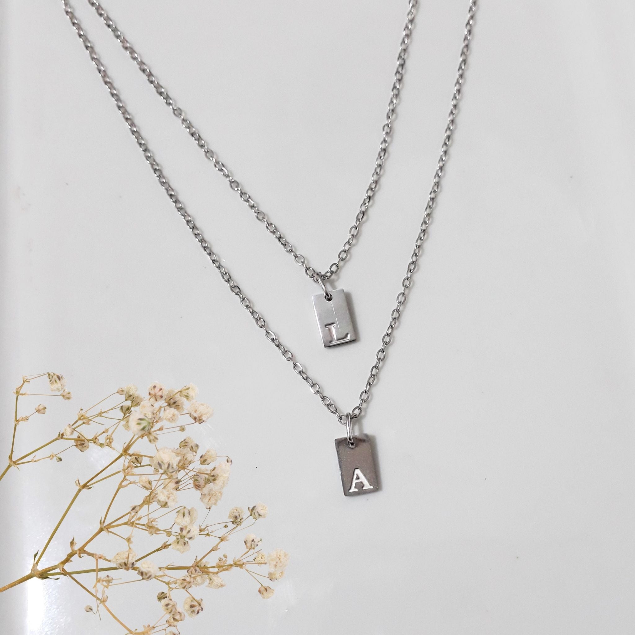 Stainless steel personalised initial necklace-Kiooinsitu