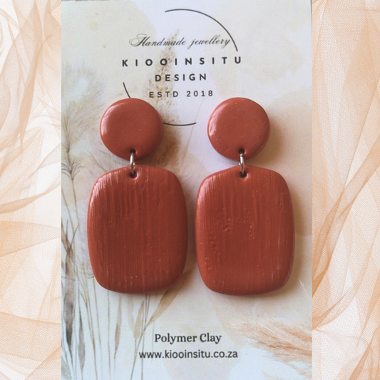 Terracotta Polymer Clay Drop Earrings