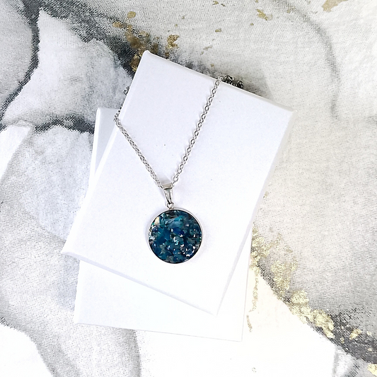 Blue Agate Pendant Necklace
