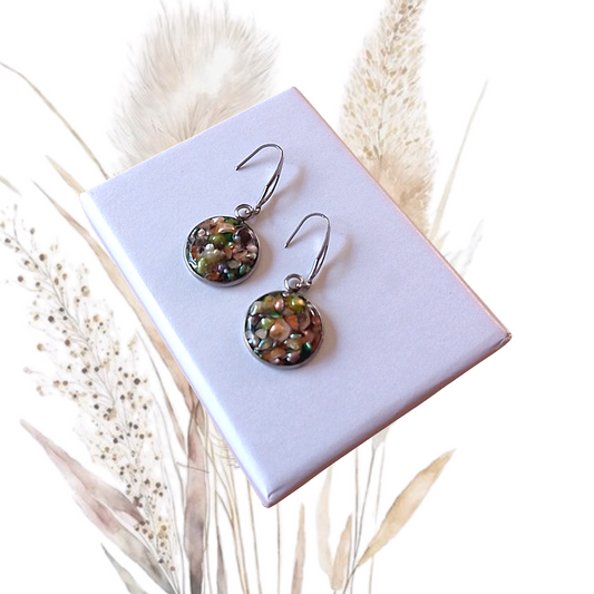 Add a pop of color to any outfit with these Handmade Multi Color Earrings featuring Crushed Freshwater Pearls
