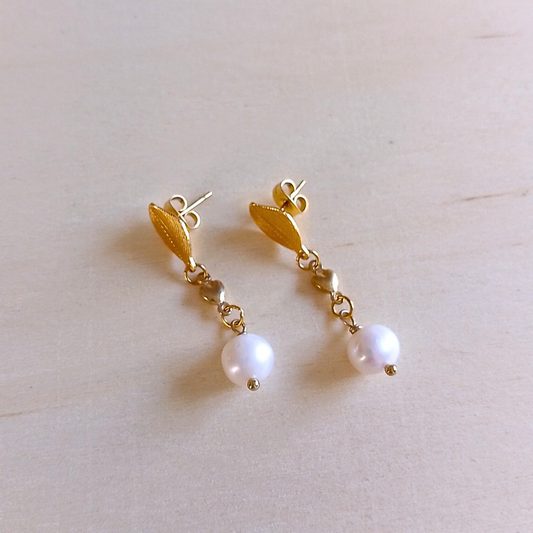 Golden Stainless Steel Drop Earrings