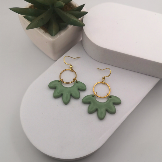 Sage Green Polymer Clay Earrings