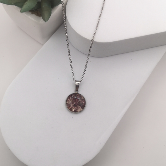 Crushed Red Garnet Pendant Necklace