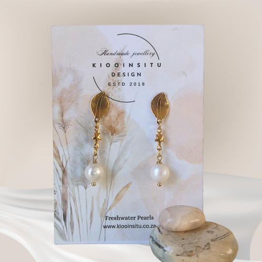 Golden Stainless Steel Drop Earrings