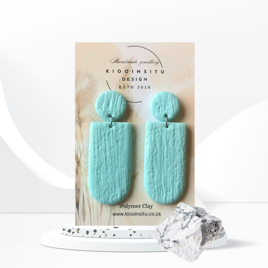 Soft Blue Polymer Clay Drop Earrings