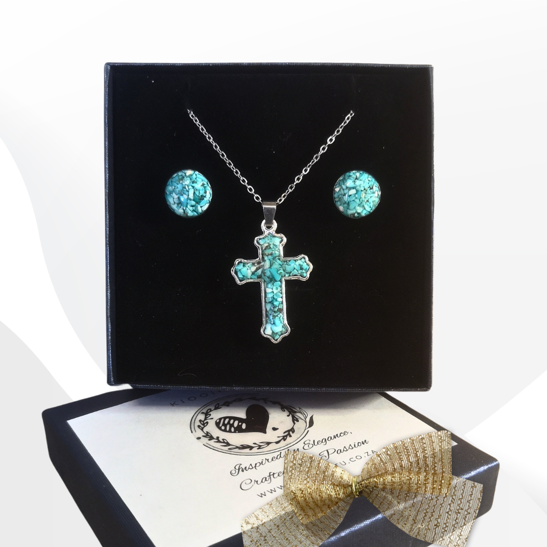 Crushed Turquoise Jewelry Set