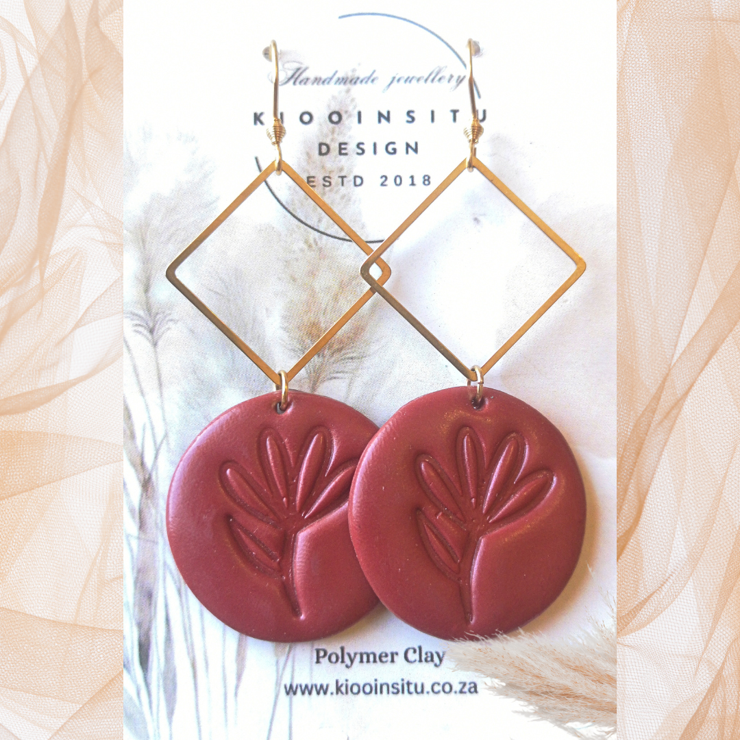 Terracotta Polymer Clay Dangle Earrings