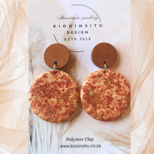 Rustic Terra Cotta Polymer Clay Drop Earrings