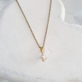 White 5mm freshwater pearl gold plated necklace