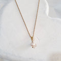 White7mm freshwater pearl gold plated necklace