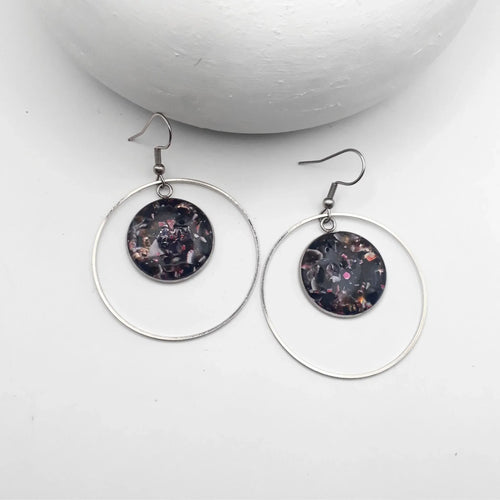 Agate Hoop Earrings - Kiooinsitu