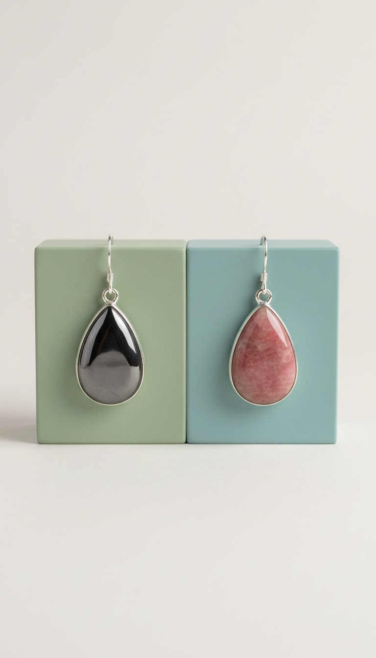 Semi-precious stone vibrant drop earrings