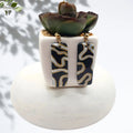 Black Gold Polymer Clay Drop Earrings - Kiooinsitu
