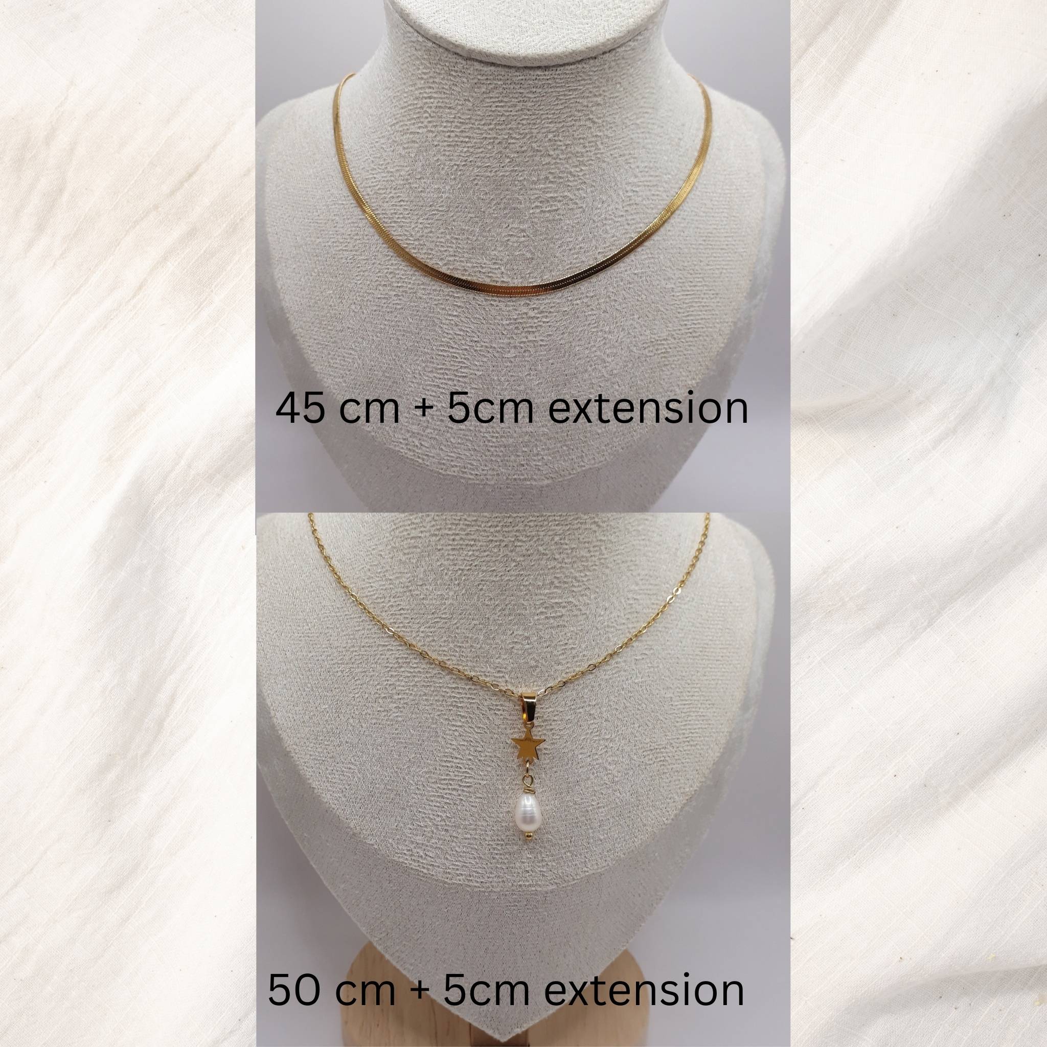  double-layered gold-plated stainless steel necklace 