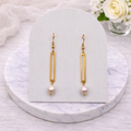 Gold freshwater pearl earrings