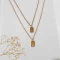 Gold plated stainless steel personalised initial necklace-Kiooinsitu