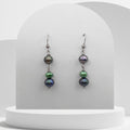 Green Freshwater Pearl Trio Drop Earrings