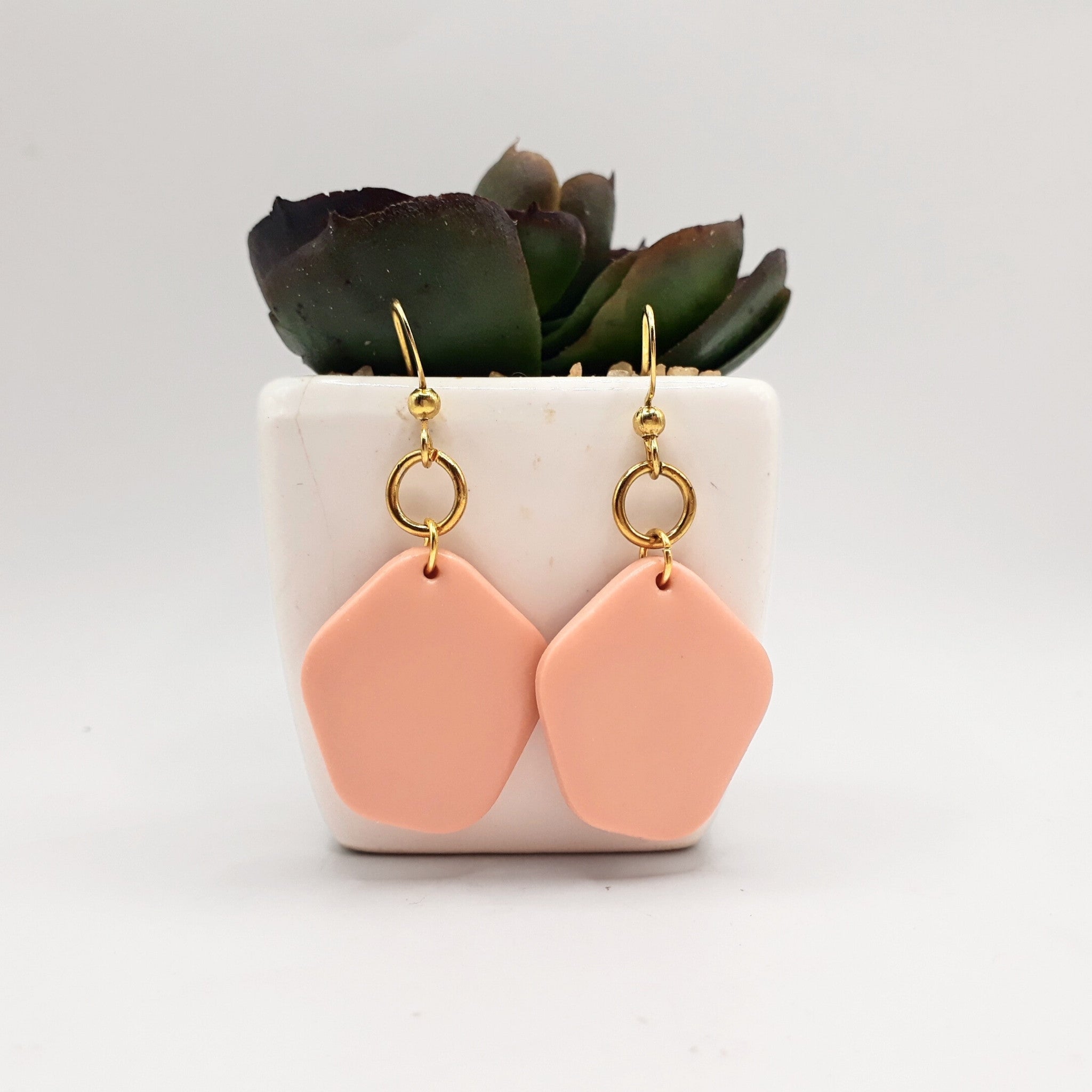 Peach Polymer Clay Earrings
