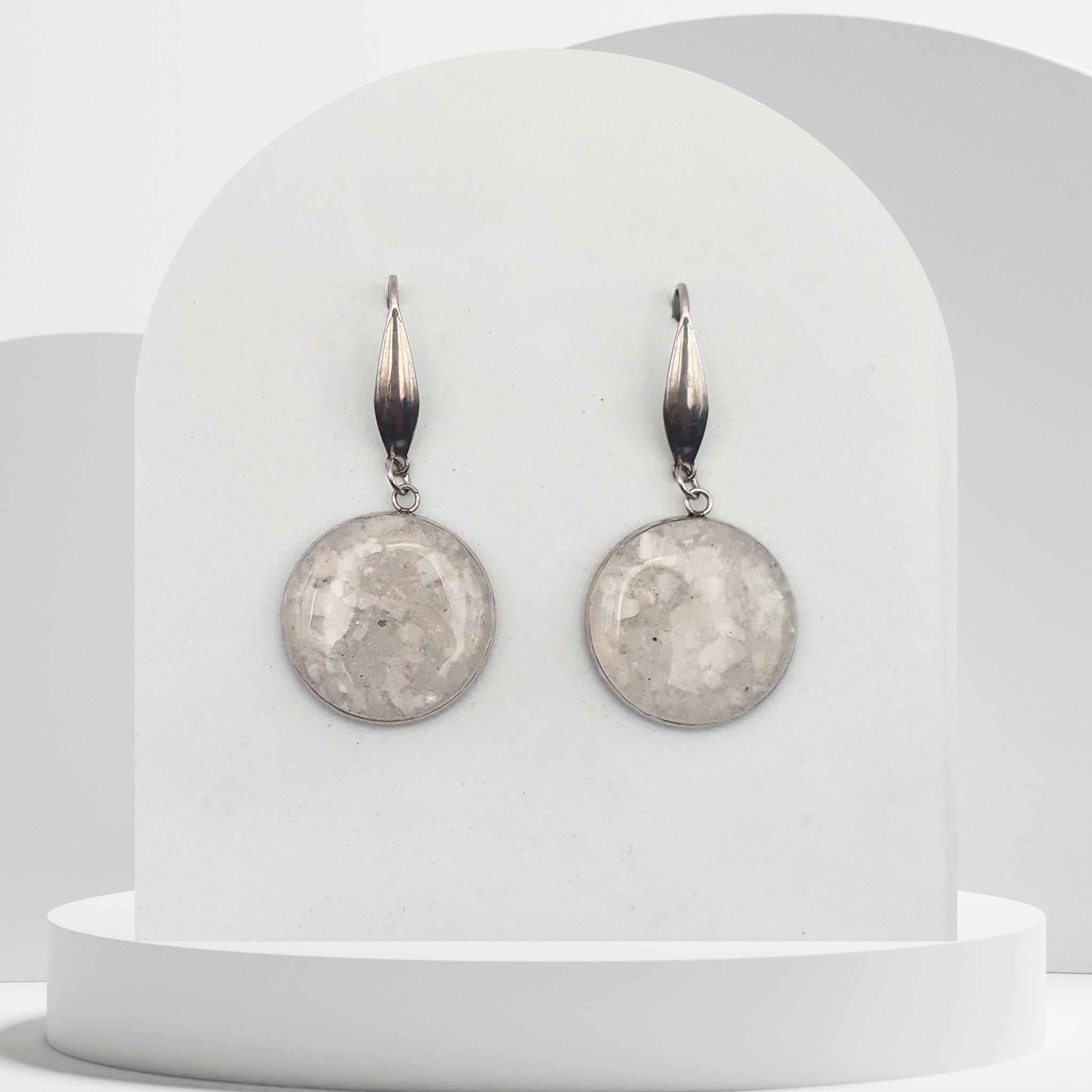 Handmade stainless steel Moonstone drop earrings with elegant ear hooks