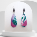 Handmade pastel teardrop polymer clay earrings with stainless steel ear hooks