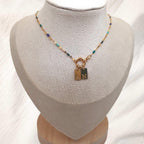 Personalised Two Initials Necklace with Ceramic Beads - Kiooinsitu