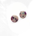 Purple Floral Clay Studs 15mm