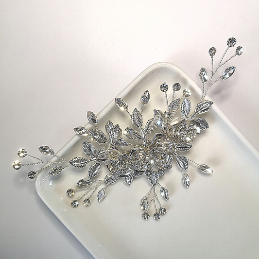 Inlaid Rhinestone And Pearl Alloy Bridal Hair Clip