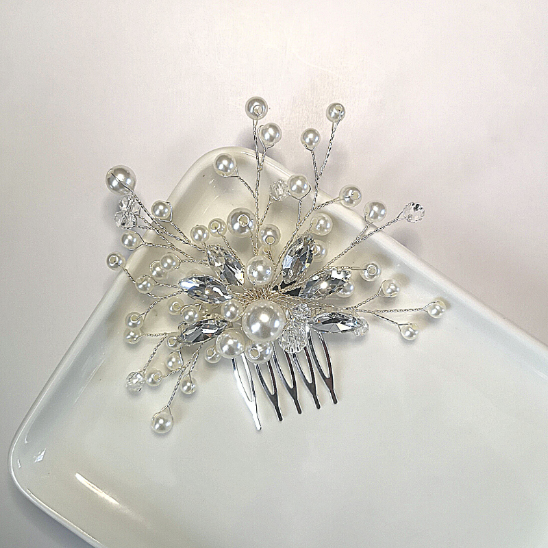 Handmade Pearl And Crystal Hair Comb