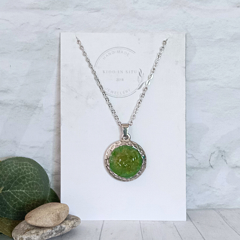 Stainless Steel Peridot Necklace will compliment any outfit.