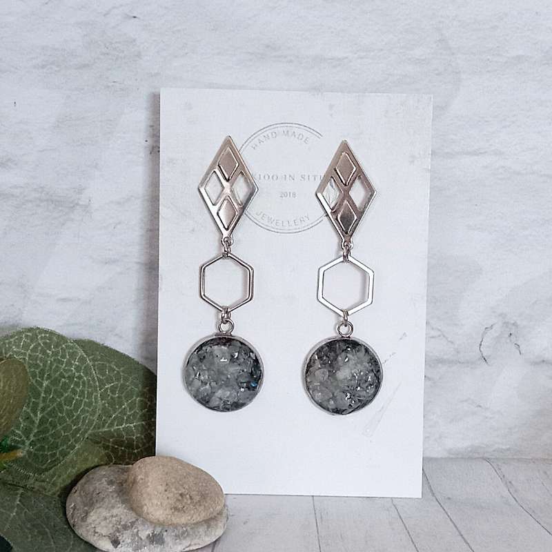 Unique handmade raw Moonstone earrings made from stainless steel are an excellent choice for individuals with sensitive ears.
